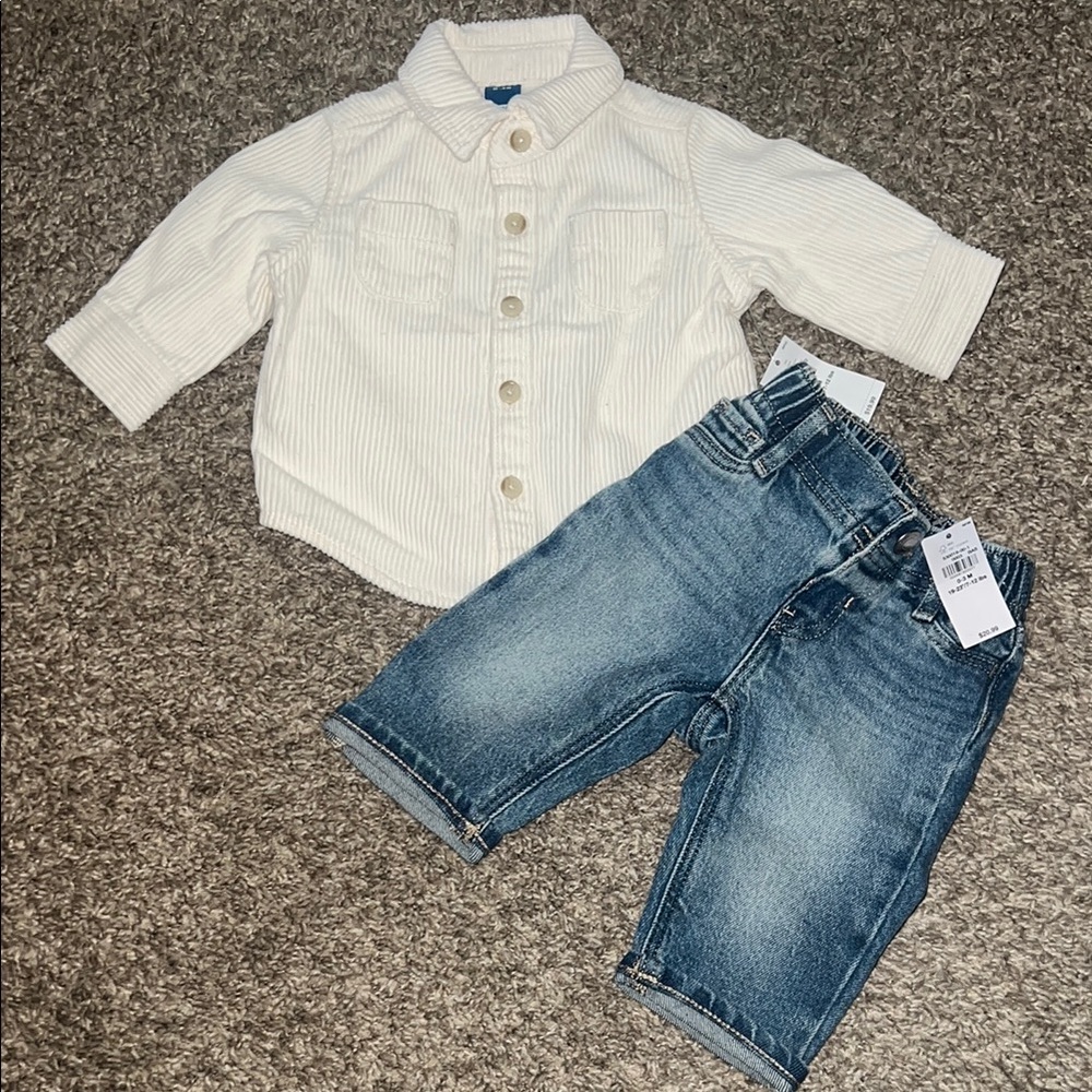 *** bundle*** Old Navy White Shirt and Blue Jeans Set